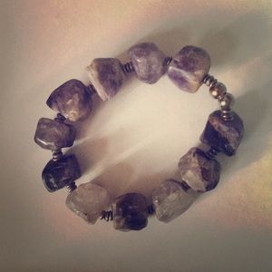 Real Amethyst semiprecious handmade bracelet